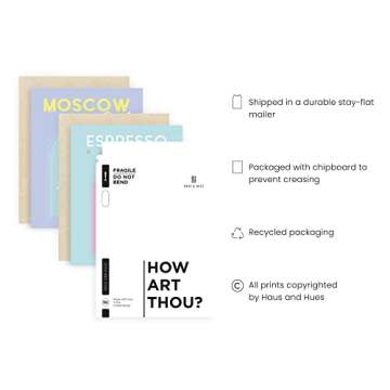 HAUS AND HUES Danish Pastel Posters Alcohol Poster - Set of 6 Aesthetic Cocktail Poster, Preppy Pictures for Wall, Funky Dorm Posters for College Girls, Colorful Bar Wall Art (11x14 Unframed)