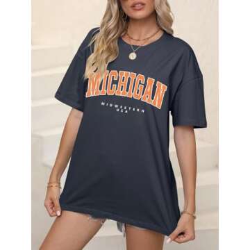 Stylish Women’s Oversized Graphic Print Casual Tee