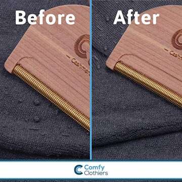 Comfy Clothiers Cedar Wood Sweater Pilling Remover - Multi-Fabric Cashmere Comb - De-Pilling and Lin...