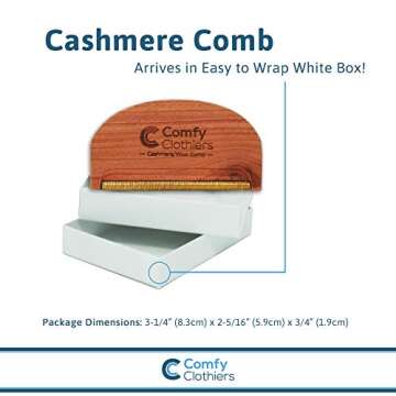 Comfy Clothiers Cedar Wood Sweater Pilling Remover - Multi-Fabric Cashmere Comb - De-Pilling and Lint Removal for Cashmere, Wool, and Other Fabrics - Restore Fine Garments, Sweaters, and Coats