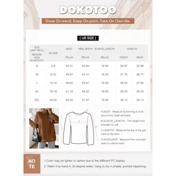 Dokotoo Women's Crewneck Knitted Sweatshirt