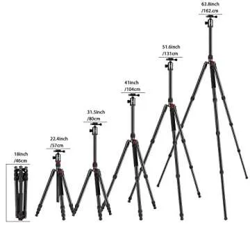 Neewer Aluminum Alloy 64 inches/162 Centimeters Camera Travel Tripod Monopod with 360 Degree Ball Head,1/4 inch Quick Shoe Plate and Bag for DSLR Camera Video Camcorder up to 26.5 pounds/12 kilograms