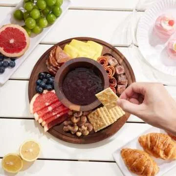 VIVIRBIEN Wood Glass Cake Stand with Dome, 2-in-1 Magnetic Cake Stand with Lid-Multifunctional Cake Plate with Cover for Birthday/Kitchen/Party/Charcuterie Board 11IN