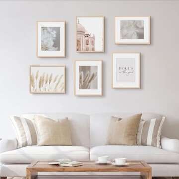 11x14 Picture Frame, Solid Oak Wood Frame 8x10 with Mat or 5x7 with 2 Mat or 11x14 without Mat with Perspex Glass, 11 x 14 Frame for Wall Display Art Photo, Poster, Birthday Christmas Gift, Set of 4