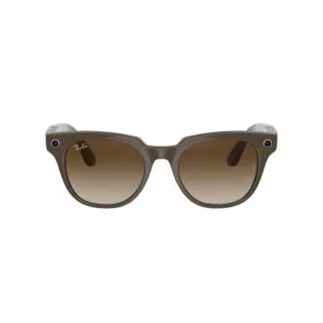 Ray-Ban Stories | Meteor Square Smart Glasses, Shiny Brown/Brown Gradient, 51 mm