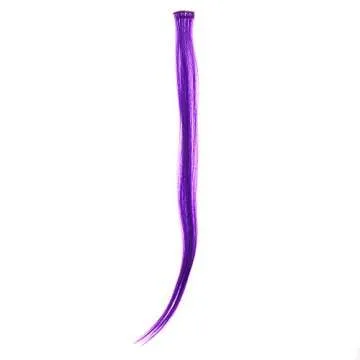SWACC 12 Pcs Straight Clip-On Hair Extensions - Purple
