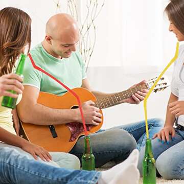 Geiserailie 12 Pieces Flexible Drinking Straws Extra Long Bendy Plastic Straws for Party Camping Limited Mobility Situations Dishwasher(Red, Yellow, Blue, Purple, 28 Inches)