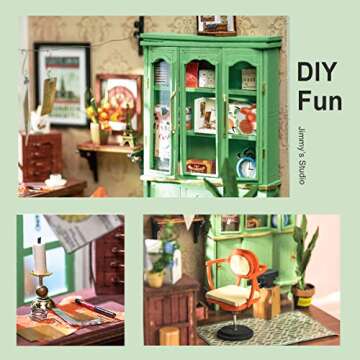 Rolife DIY Miniature Dollhouse Kit Workshop Diorama Gifts for Man/Women (Jimmy's Studio)