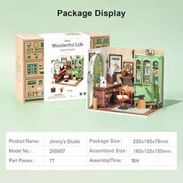 Rolife DIY Miniature Dollhouse Kit Workshop Diorama Gifts for Man/Women (Jimmy's Studio)