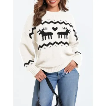 Saodimallsu Womens Oversized Christmas Sweater Warm and Cozy
