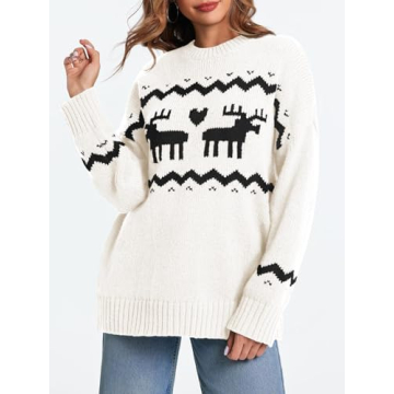 Saodimallsu Womens Oversized Christmas Sweater Warm and Cozy