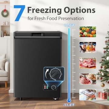 Ultra Quiet 4.2 Cu.Ft Deep Freezer with Adjustable Cooling & Removable Basket