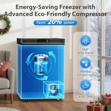 Compact LifePlus 4.2 Cu.Ft Deep Freezer for Small Spaces