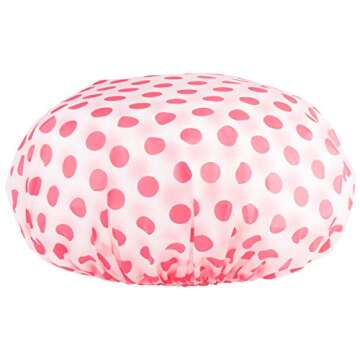 Keeygo 6 PCS Shower Caps, Large Reusable Elastic 100% Waterproof Bathing Hair Cap for Women Beauty, Hair Spa, Home Hotel Travel Use