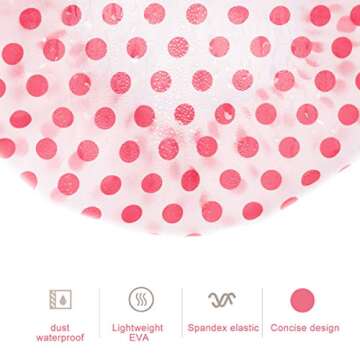 Keeygo 6 PCS Shower Caps, Large Reusable Elastic 100% Waterproof Bathing Hair Cap for Women Beauty, Hair Spa, Home Hotel Travel Use