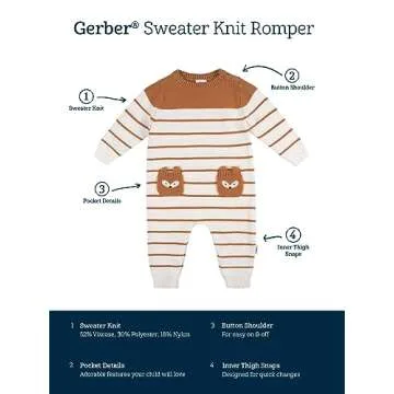 Stylish Gerber Baby Boys' Romper - Perfect for Babies