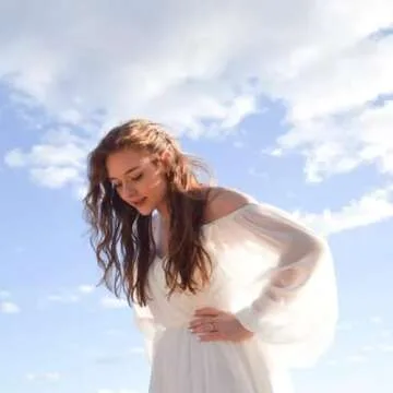 Off Shoulder Prom Dresses Long Sleeve Simple Wedding Ball Gown for Bride Pleated A Line Formal Evening Gown White Size 8