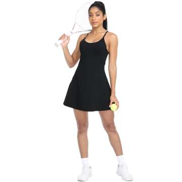 Women's Tennis Dress with Built-in Bra & Shorts Ideal for Sports