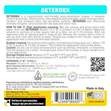 FILA Surface Care Solutions DETERDEK Cementitious Grout Haze Remover, Effective Against Rust Stain, 1 QT