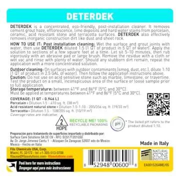 FILA Surface Care Solutions DETERDEK Cementitious Grout Haze Remover, Effective Against Rust Stain, 1 QT