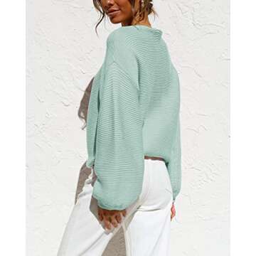 Chic Puff Sleeve Knit Sweater for Trendy Women