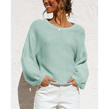 Chic Puff Sleeve Knit Sweater for Trendy Women