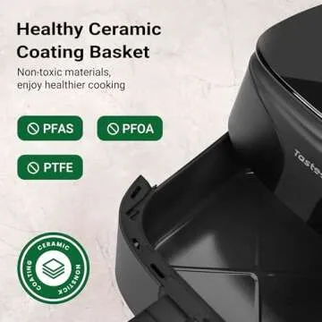 Tastee Ceramic Air Fryer 8-in-1 450°F Compact Digital