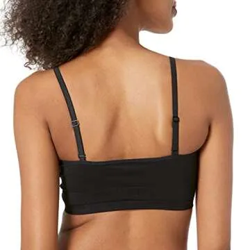 Amazon Essentials Women's Light-Support Strappy Seamless Sports Bra, Pack of 2, Black/White, Medium