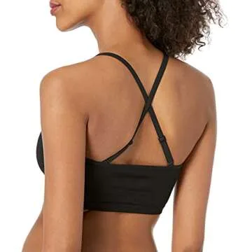 Amazon Essentials Women's Light-Support Strappy Seamless Sports Bra, Pack of 2, Black/White, Medium