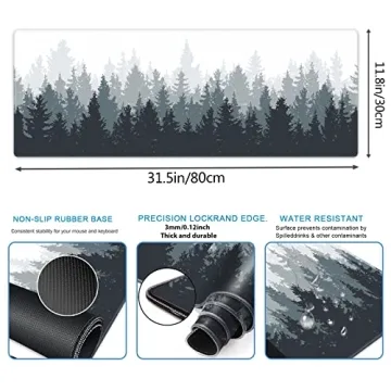 Galdas Gaming Mouse Mat XXL with Forest Design for Desk