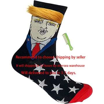 Trump Socks - Unisex Funny Gift Socks Novelty President 2024 Socks MAGA socks Gift Set (DZ) One Size