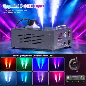 2000W Professional Fog Machine with RGB LED Lights for Stage Events