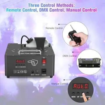 Powerful 2000W Dual Nozzle Fog Machine with RGB LED Lights