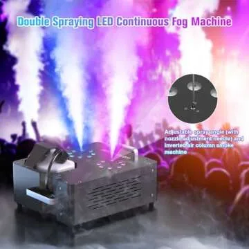 Powerful 2000W Dual Nozzle Fog Machine with RGB LED Lights