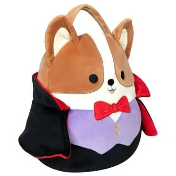 Squishmallows Original 12-Inch Reginald Vampire Corgi Treat Pail - Medium-Sized Ultrasoft Official Jazwares Plush