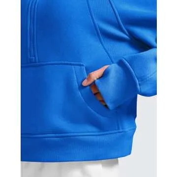 CRZ YOGA Fleece Lined Half Zipper Sweatshirts for Women