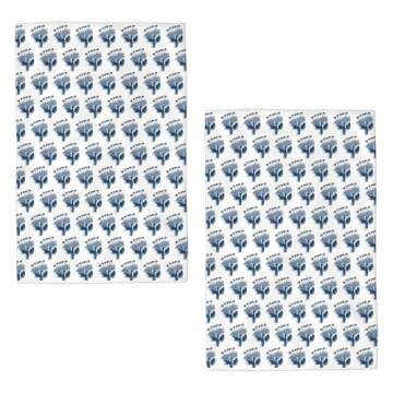 OFIRD Navy Blue Floral Decorations Dish Towels - Set of 2 - 16x24 Inches for Home Decor