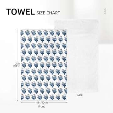 OFIRD Navy Blue Floral Dish Towels Set - 16x24 Inches