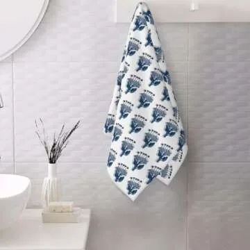 OFIRD Navy Blue Floral Dish Towels Set - 16x24 Inches