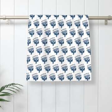 OFIRD Navy Blue Floral Dish Towels Set - 16x24 Inches