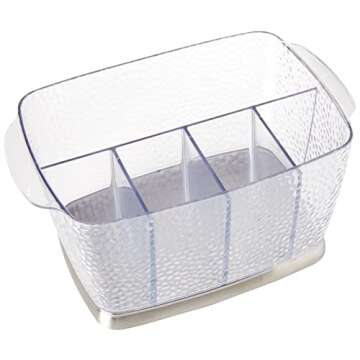 iDesign Rain Plastic Silverware Caddy Organizer Flatware Holder for Kitchen Countertop Storage, Dini...