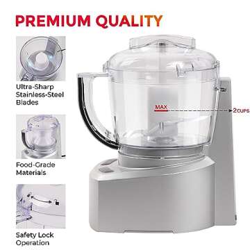 Mueller UltraPrep Food Processor - Versatile Mini Chopper