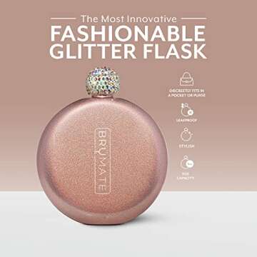 Brumate Flask by Brümate, Glitter Rose Gold, One Size,