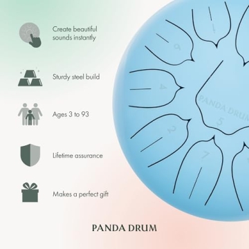 Panda Drum Plus - Soothing Steel Tongue Handpan with Music Book