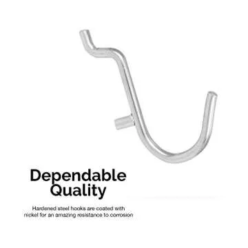 Hiltex 53106 Pegboard Hook Assortment Set - 50 Piece Heavy Duty Storage Solution