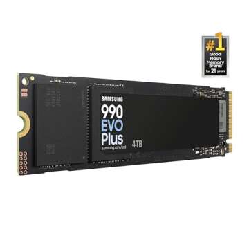 SAMSUNG 990 EVO Plus SSD 4TB, PCIe Gen 4x4 | Gen 5x2 M.2 2280, Speeds Up-to 7,250 MB/s, Upgrade Stor...