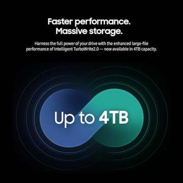 SAMSUNG 990 EVO Plus SSD 4TB, PCIe Gen 4x4 | Gen 5x2 M.2 2280, Speeds Up-to 7,250 MB/s, Upgrade Storage for PC/Laptops, HMB Technology and Intelligent Turbowrite 2.0, (MZ-V9S4T0B/AM)