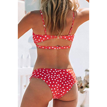 CUPSHE Elegant Red Polka Dot Bikini Set for Women