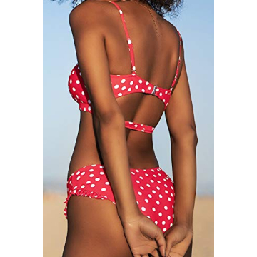 CUPSHE Elegant Red Polka Dot Bikini Set for Women