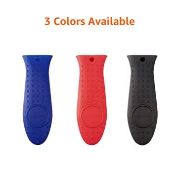 Amazon Basics Silicone Hot Skillet Rectangular Handle Cover Holder, Black